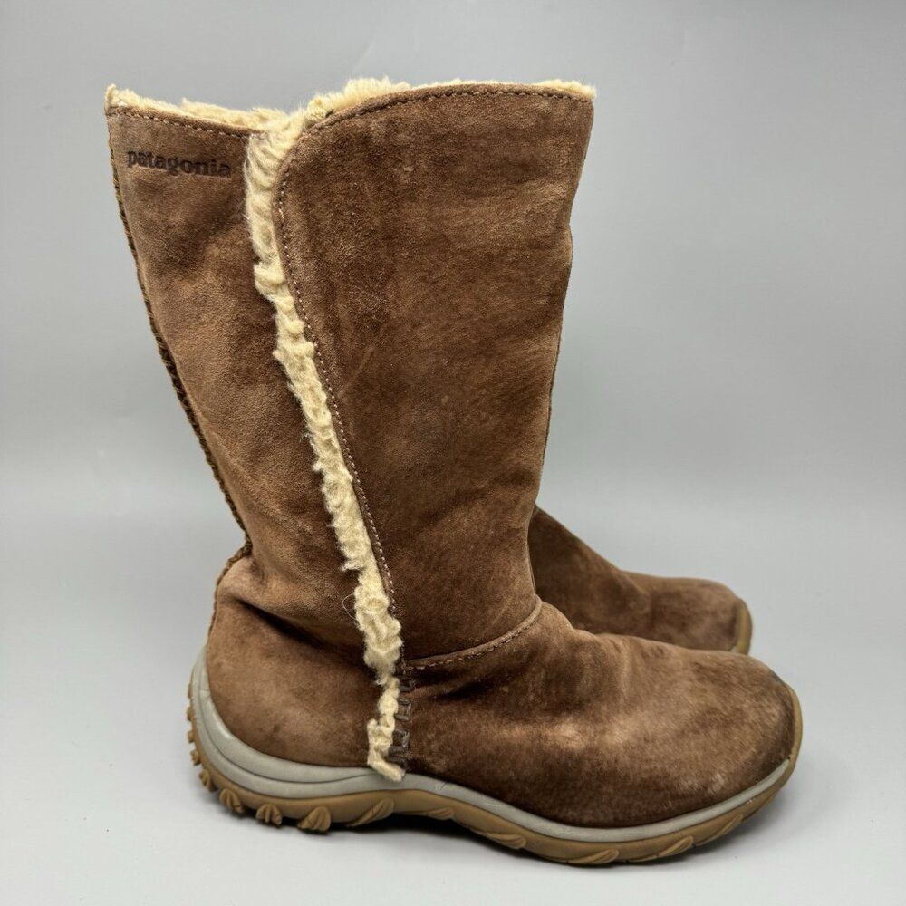 Patagonia Waterproof Lugano Polartec Women's Brown Suede Winter Boots Size 5.5